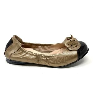 Beautifeel Ivana leather ballet flats plating brown